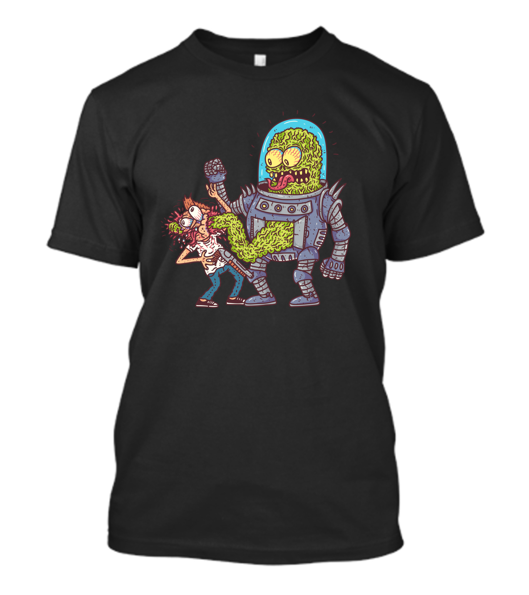 Superpunch Alien Robot Attack With Mutant Creature T-Shirt