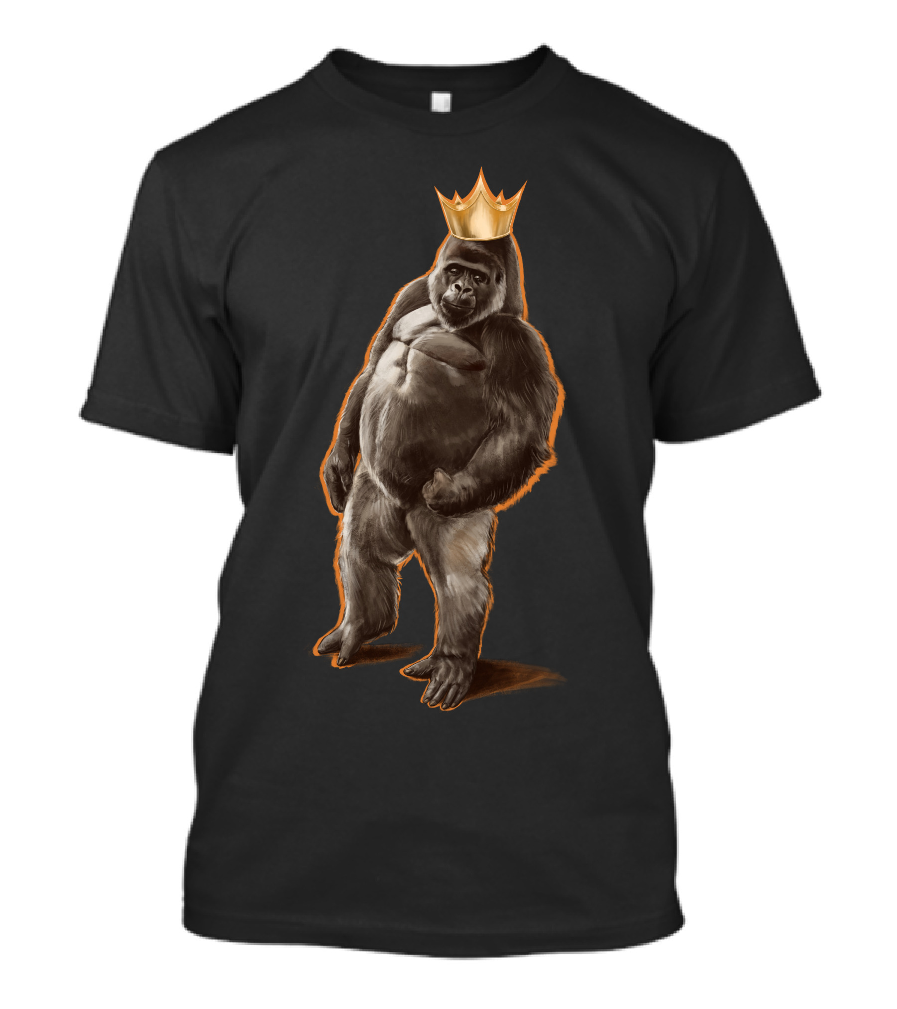 The King Gorilla Wearing Golden Crown T-Shirt