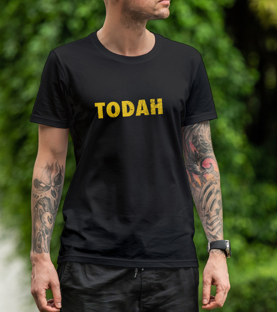 TODAH Yellow Bold Text Minimalist T-Shirt