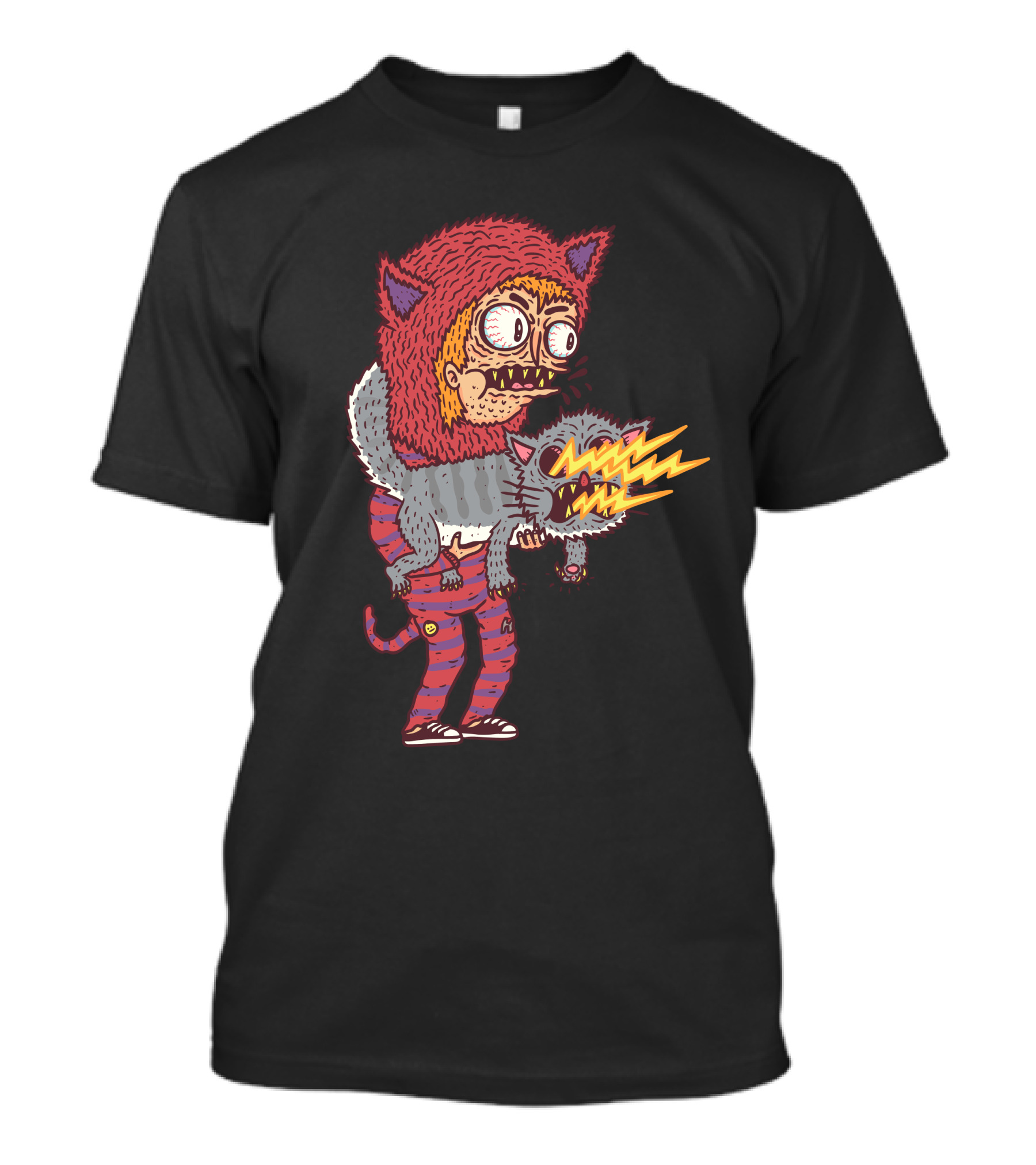 Tundercat Creature With Lightning Breath In Striped Suit And Furry Hat T-Shirt