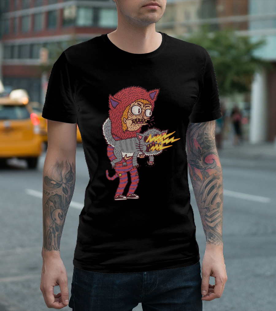 Tundercat Creature With Lightning Breath In Striped Suit And Furry Hat T-Shirt
