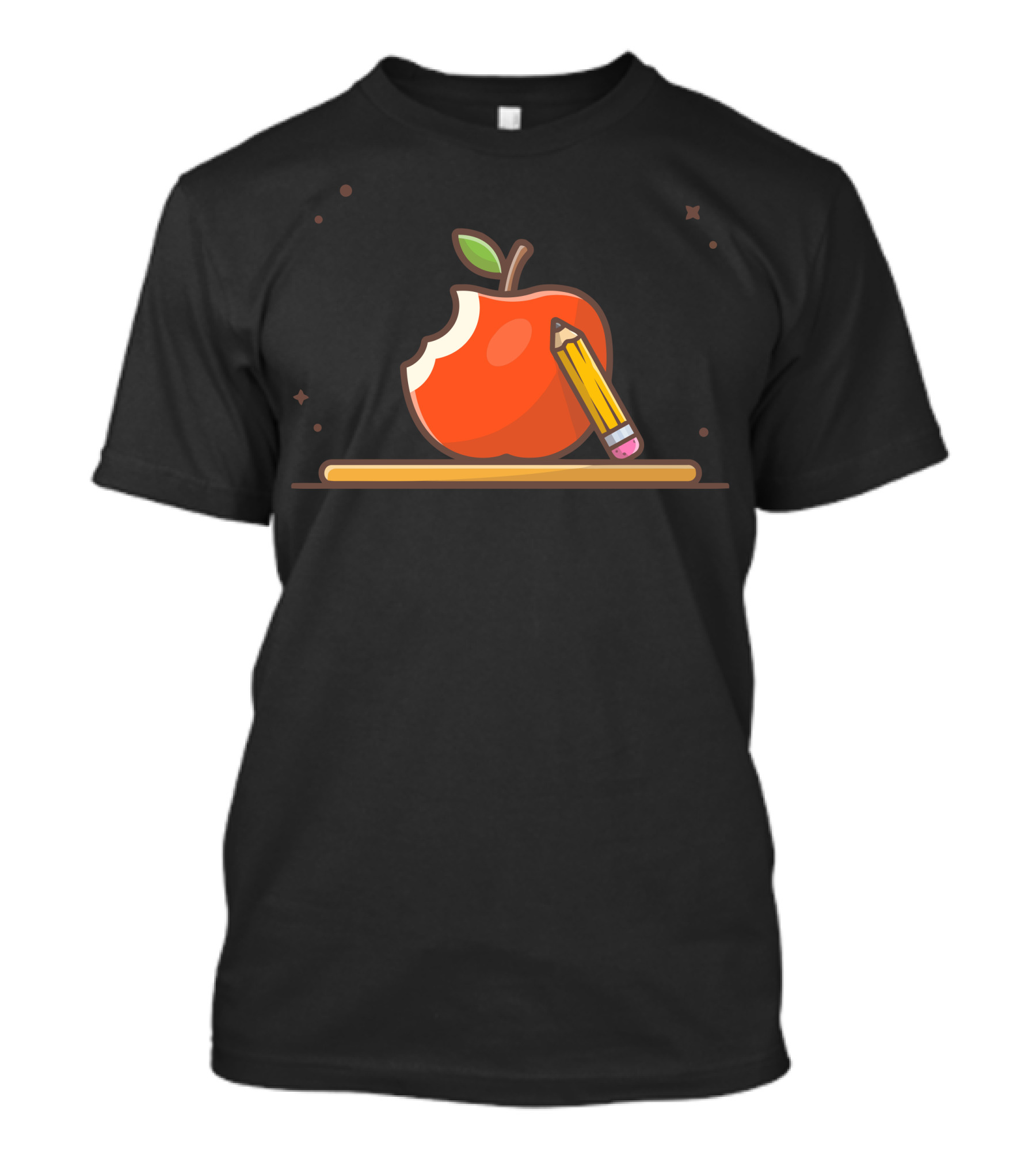 Apple With Bite And Pencil Sketch Concept T-Shirt