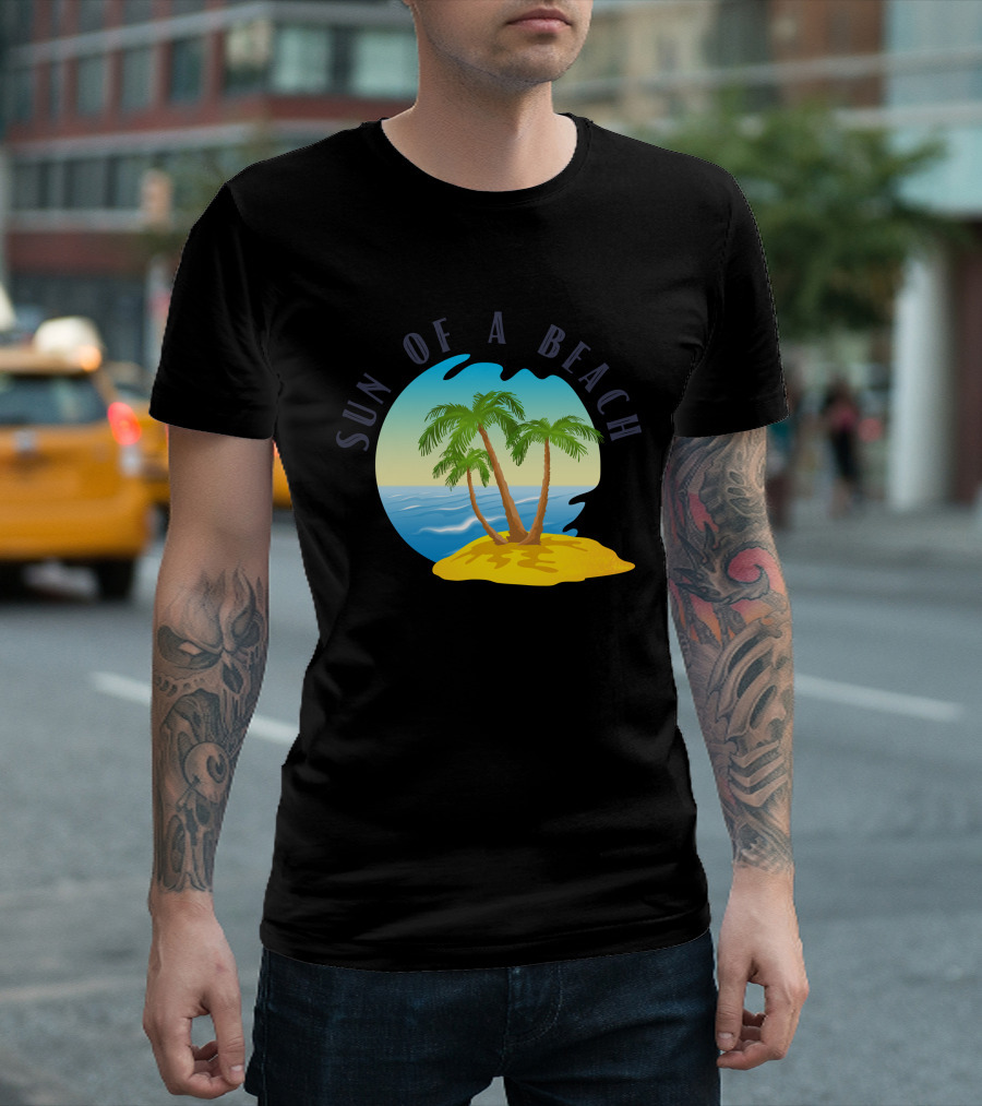 Sun Of A Beach Tropical Island Ocean Scene T-Shirt