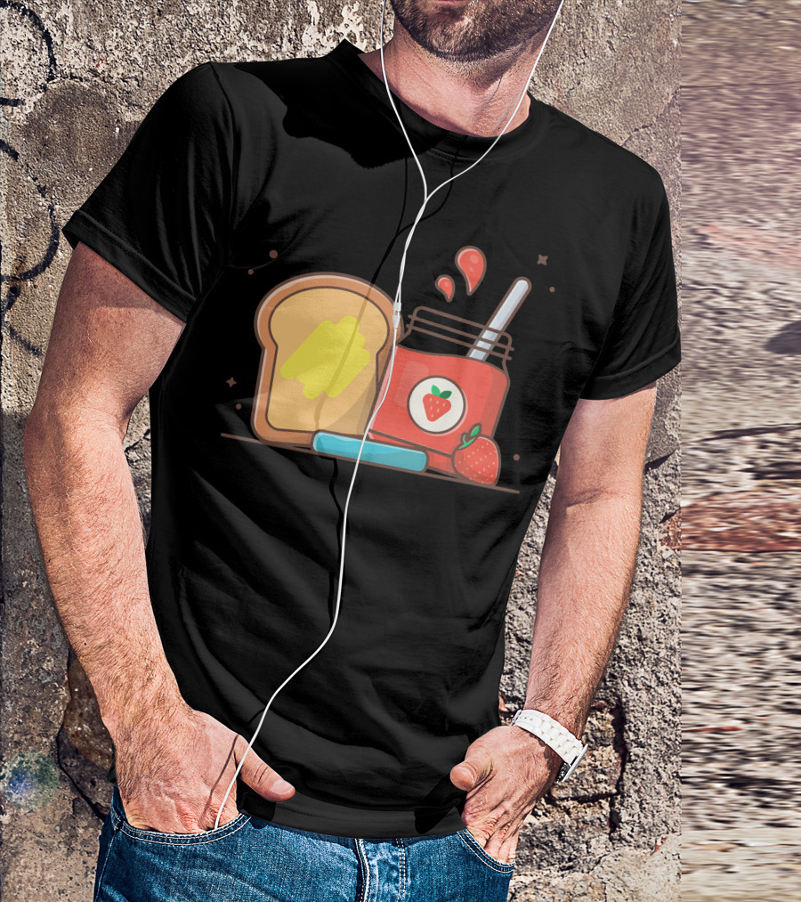 Breakfast Time With Bread And Strawberry Jam Delightful Morning Spread T-Shirt