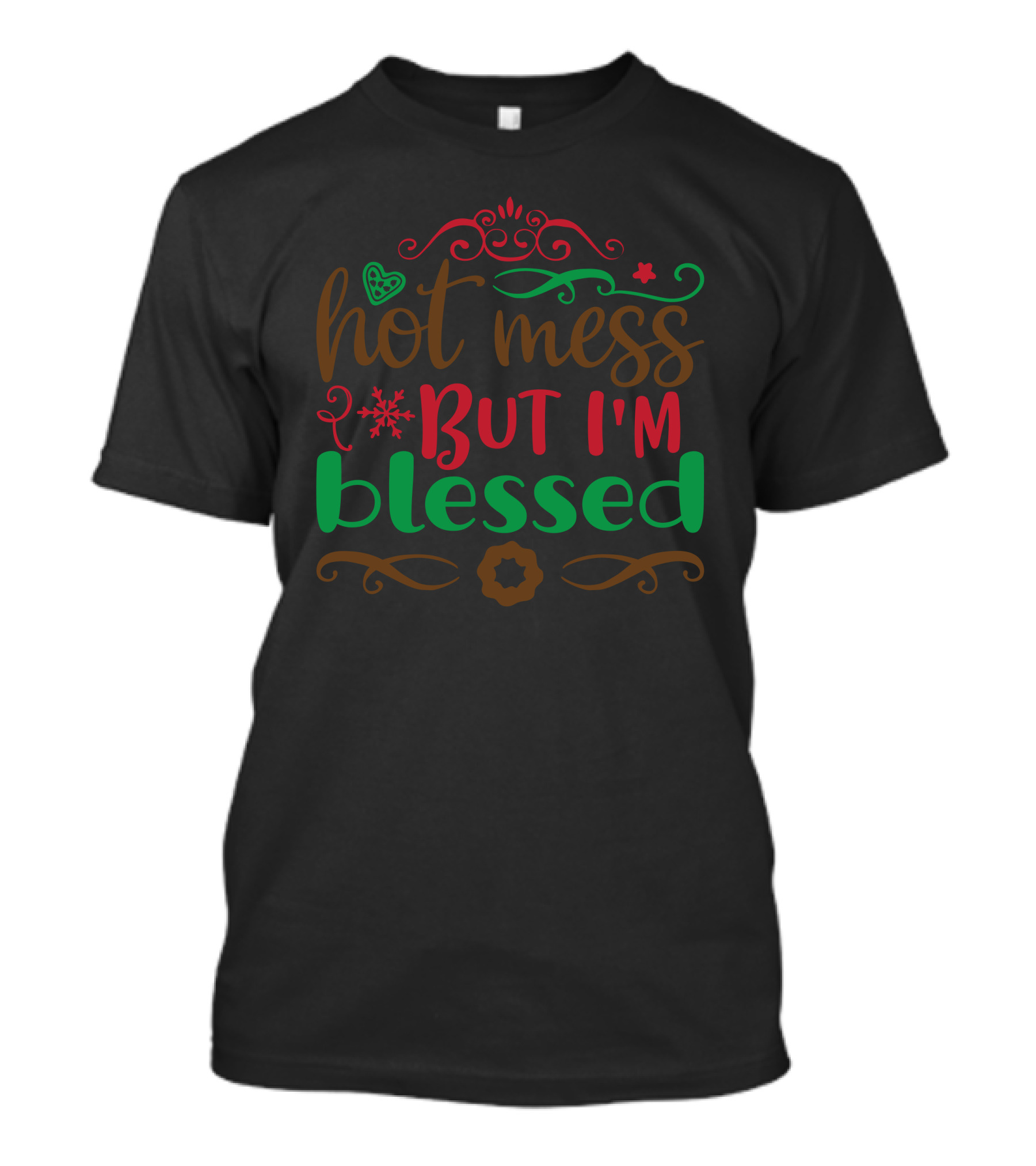 Hot Mess But I'm Blessed Christmas T-Shirt