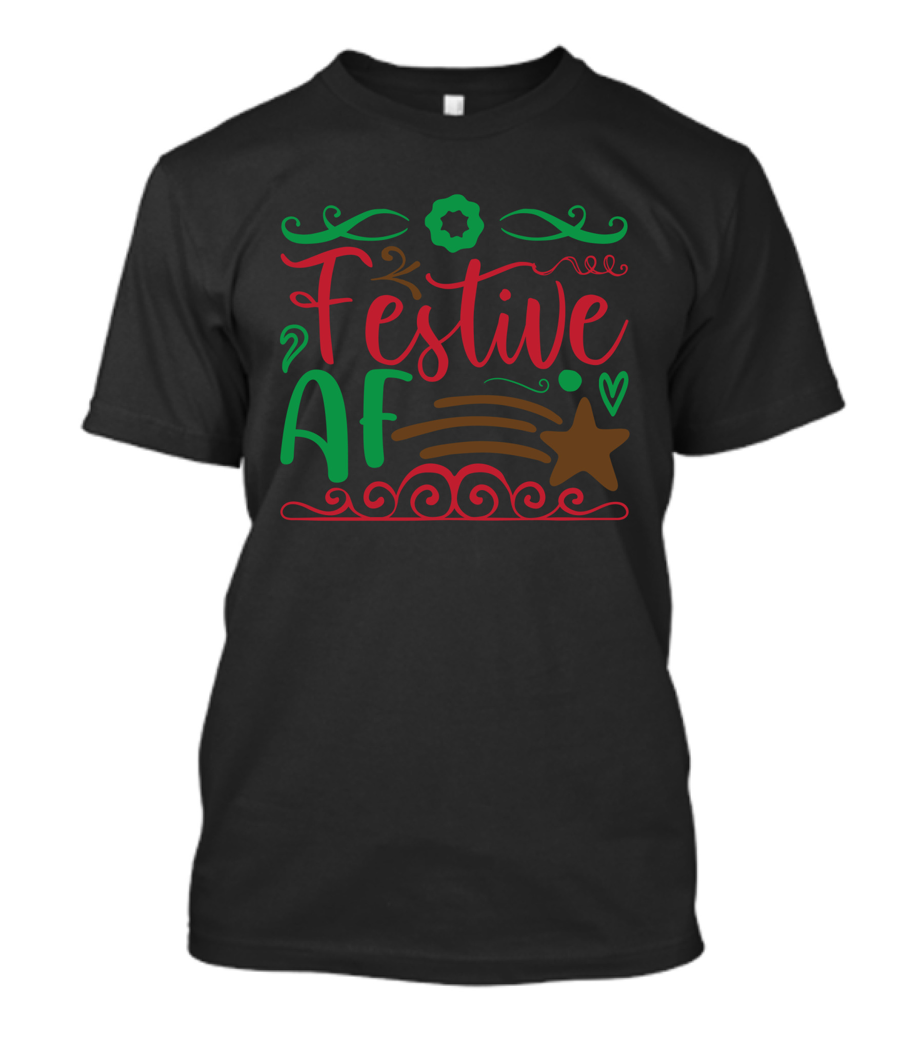 Festive AF Christmas Holiday Cheer With Wreath And Star T-Shirt