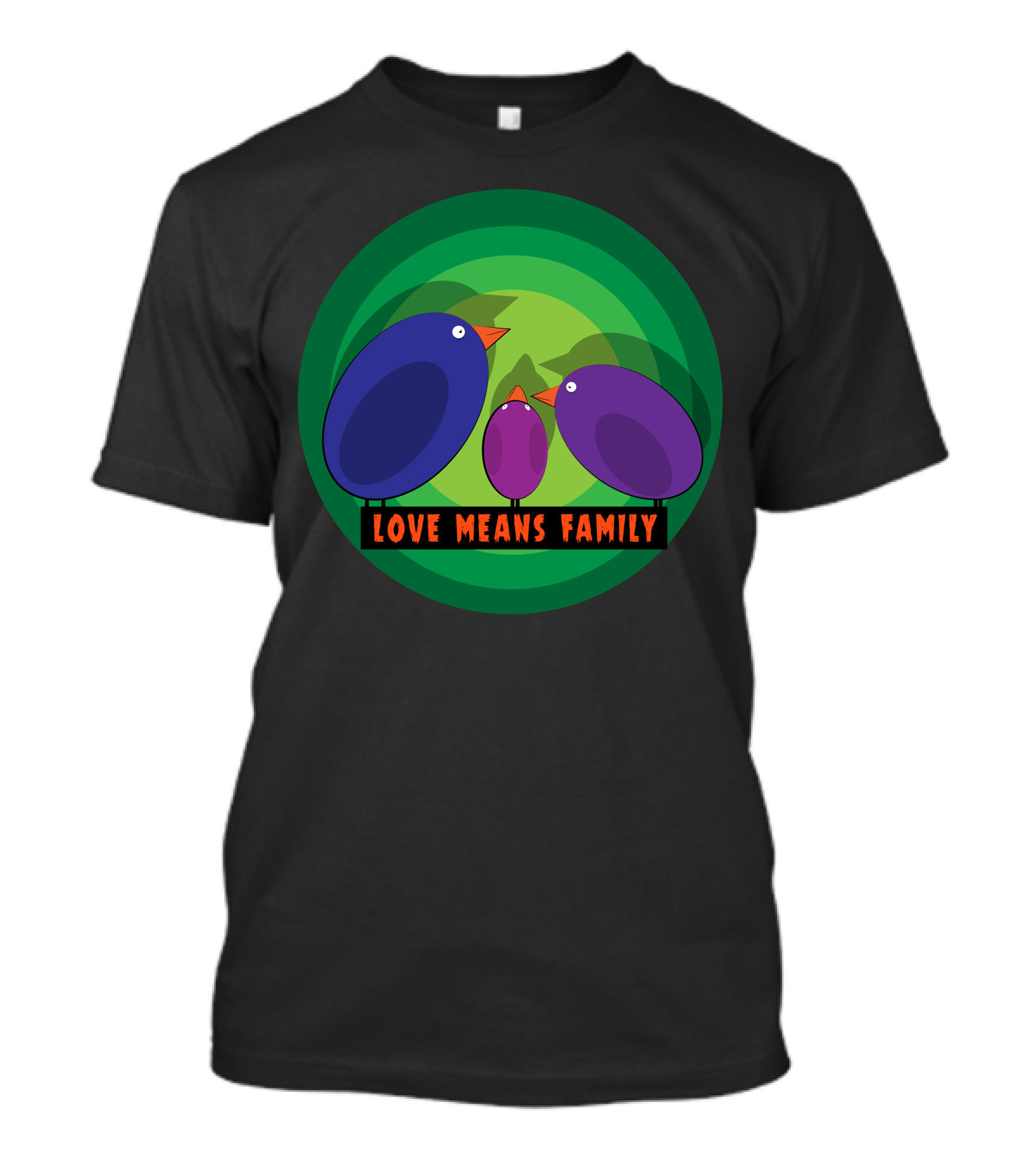 Family Reunion Love Means Family Colorful Bird Circle T-Shirt