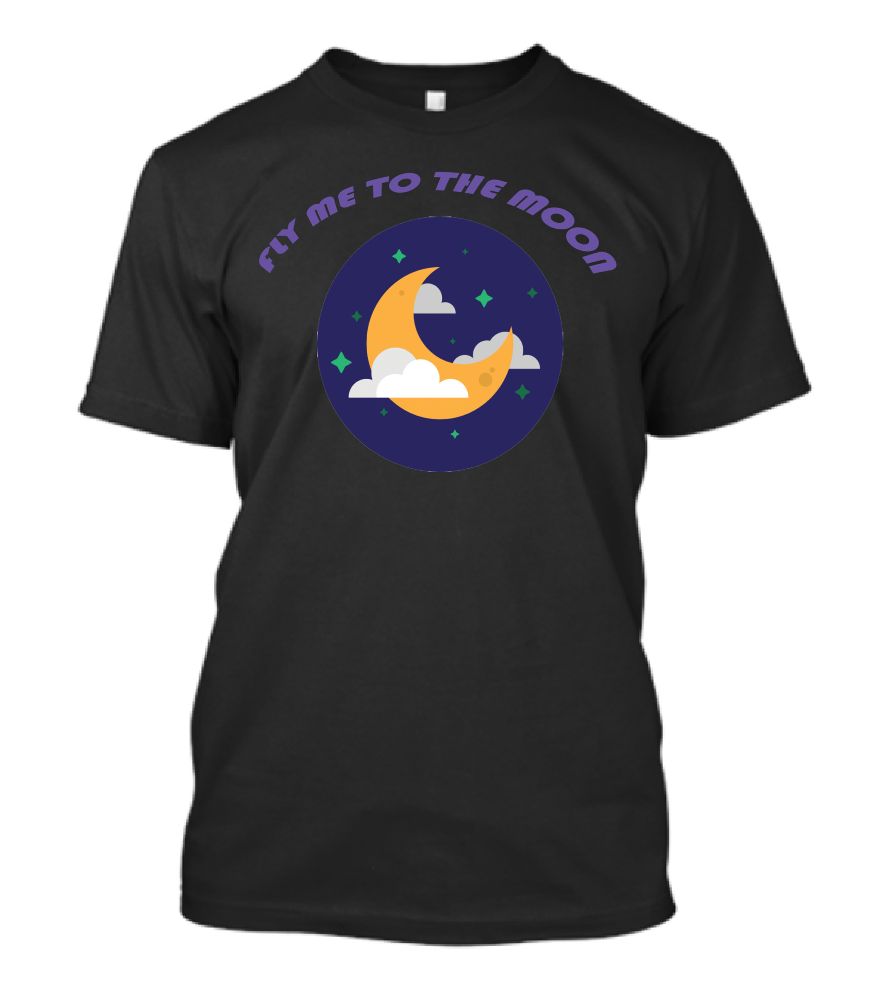 Fly Me To The Moon Crescent Clouds And Stars T-Shirt