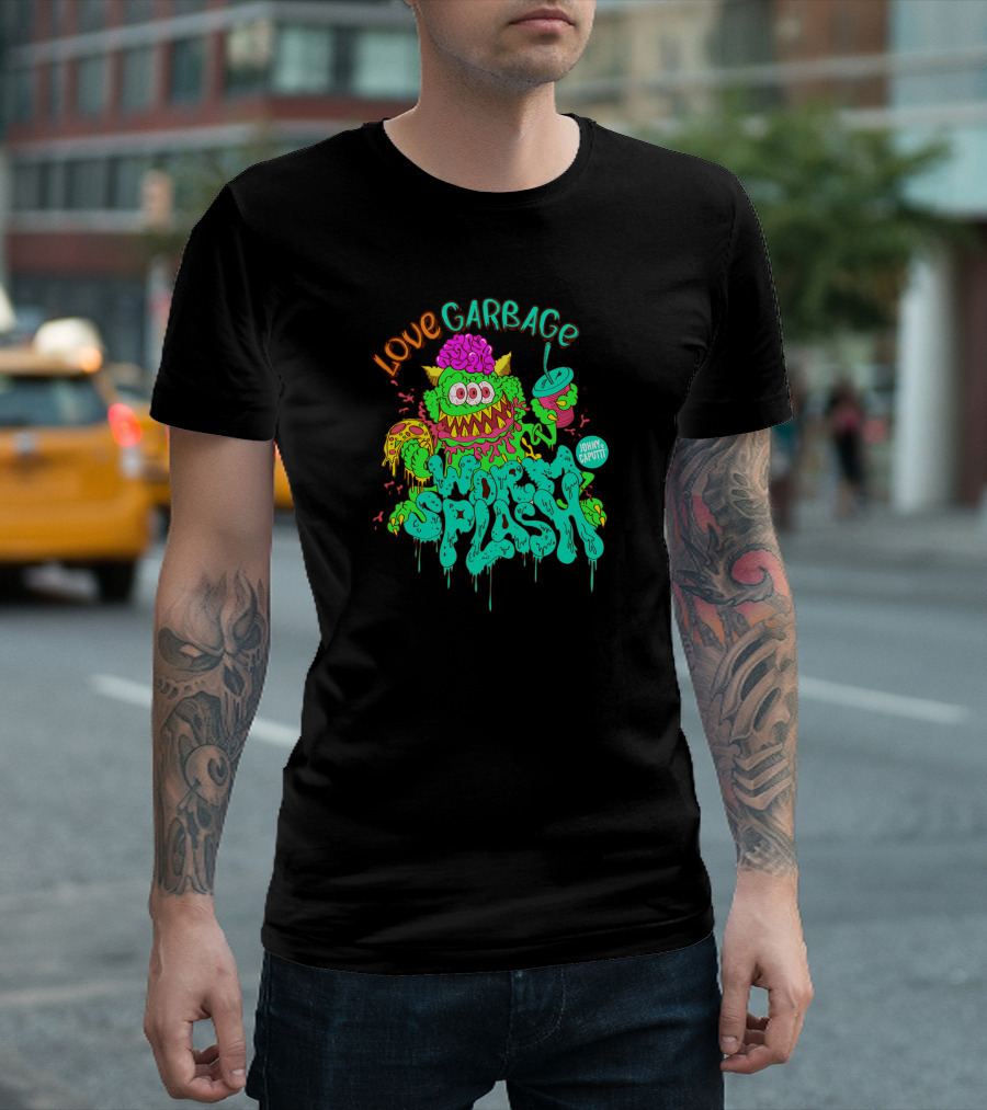 LOVE GARBAGE JOHNNY CAPUTTI WORM SPLASH T-Shirt
