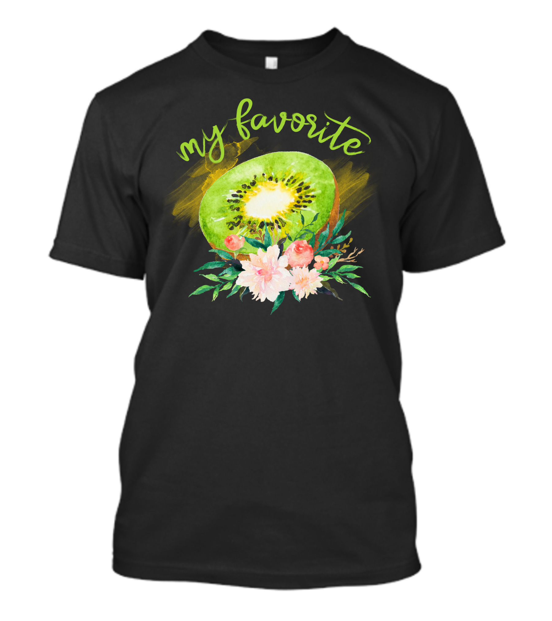 My Favorite Kiwi With Floral Watercolor T-Shirt