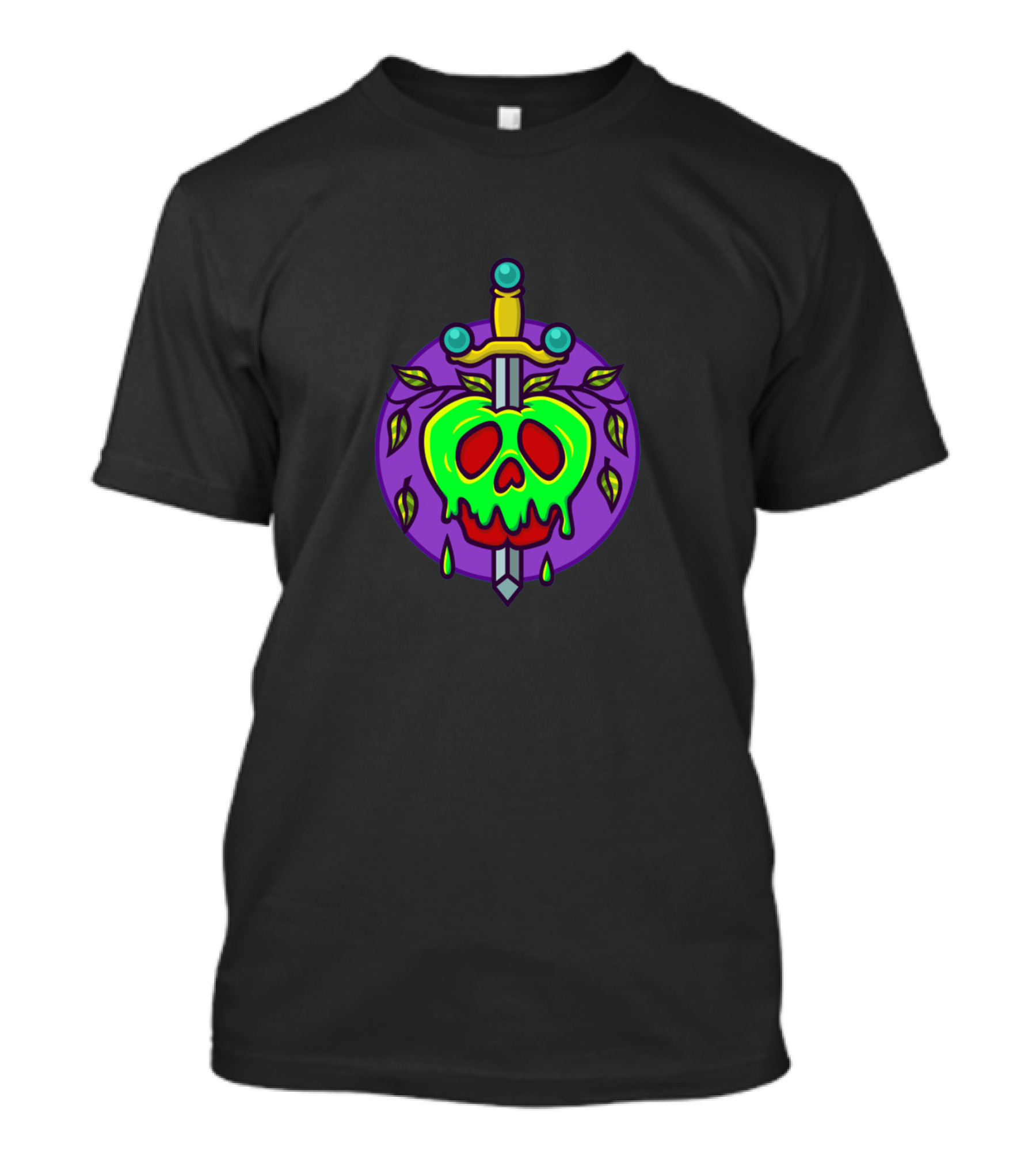 Poison Queen Skull With Sword And Toxic Green Drip T-Shirt