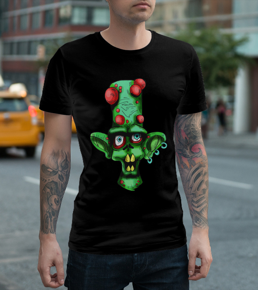 Zombiex Three Alien Zombie Head with Green Skin and Red Blobs T-Shirt