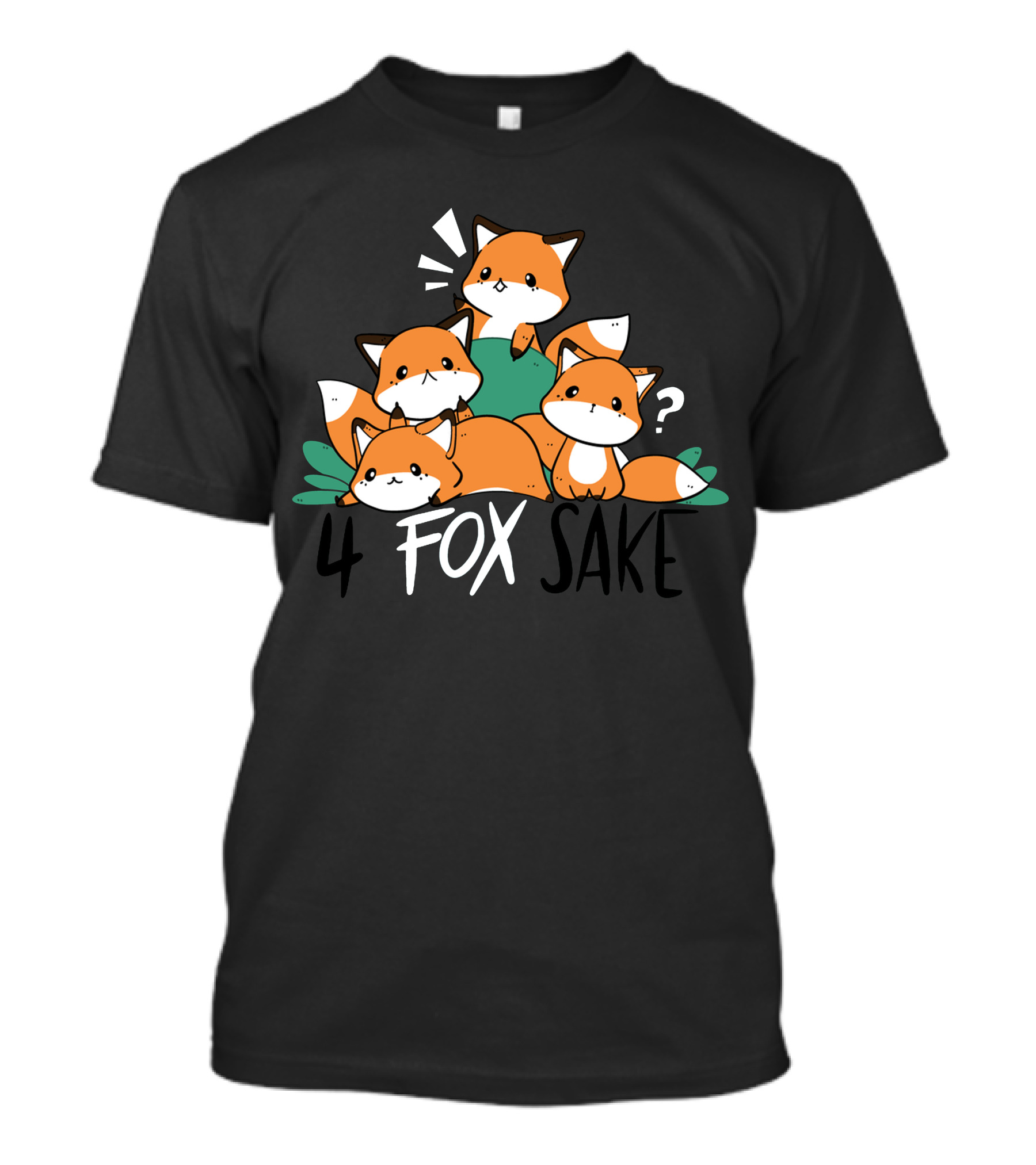4 Fox Sake Cute Cartoon Foxes Group Playful Expressions T-Shirt