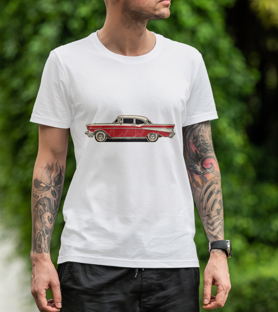 1957 Bel Air Hardtop Coupe Red Vintage Classic Car T-Shirt