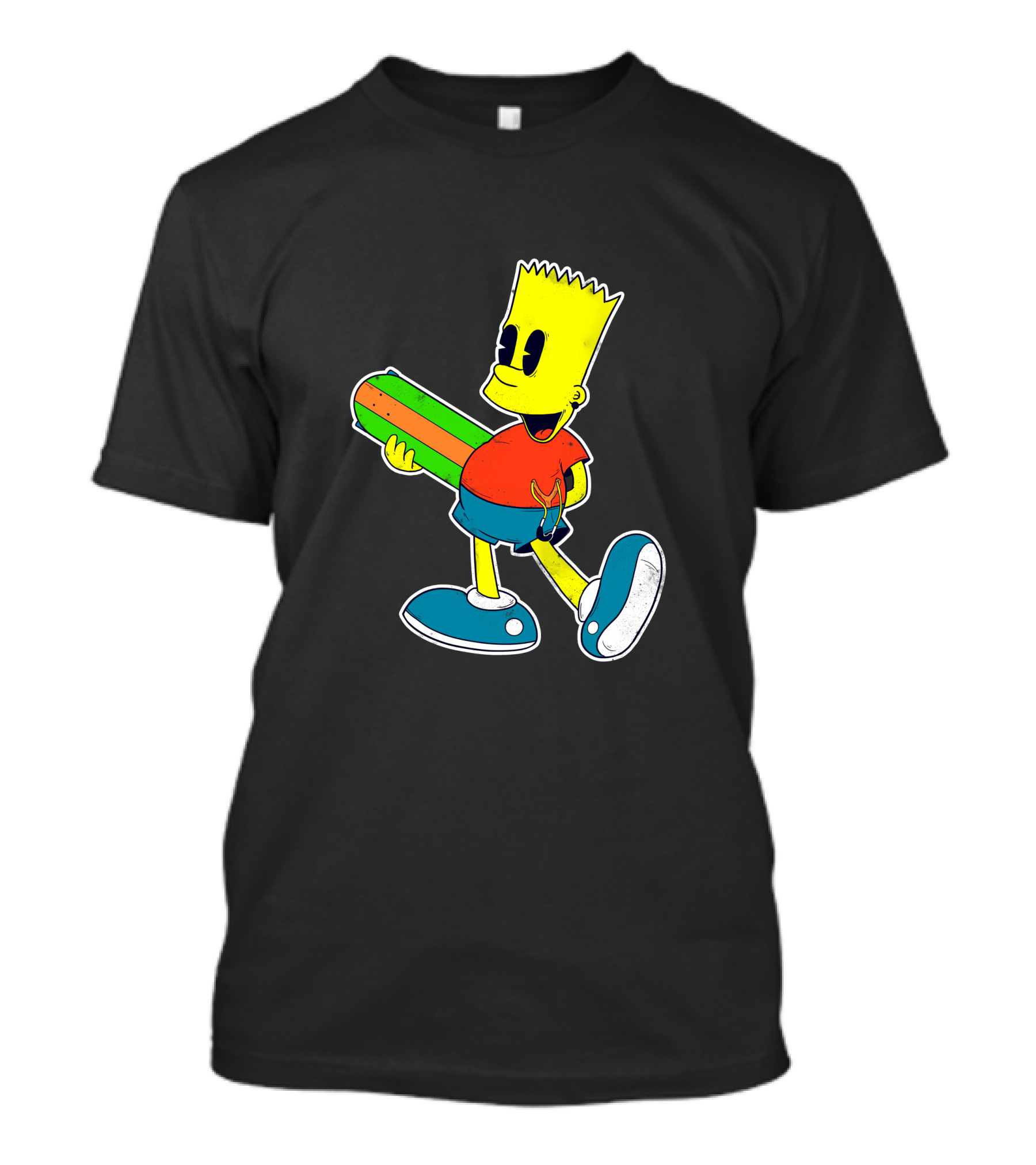 Bart Pop Cartoon Mashup Walking With Candy Popsicle T-Shirt