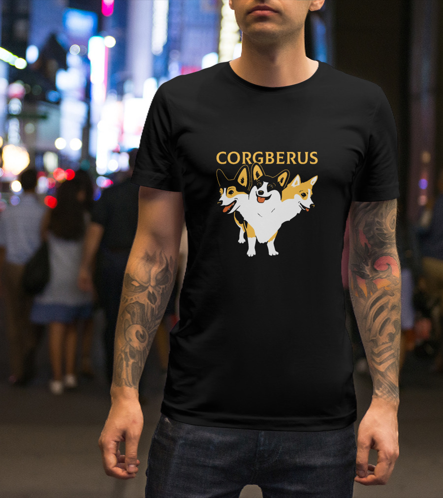 Corgberus Three-Headed Corgi Cerberus T-Shirt