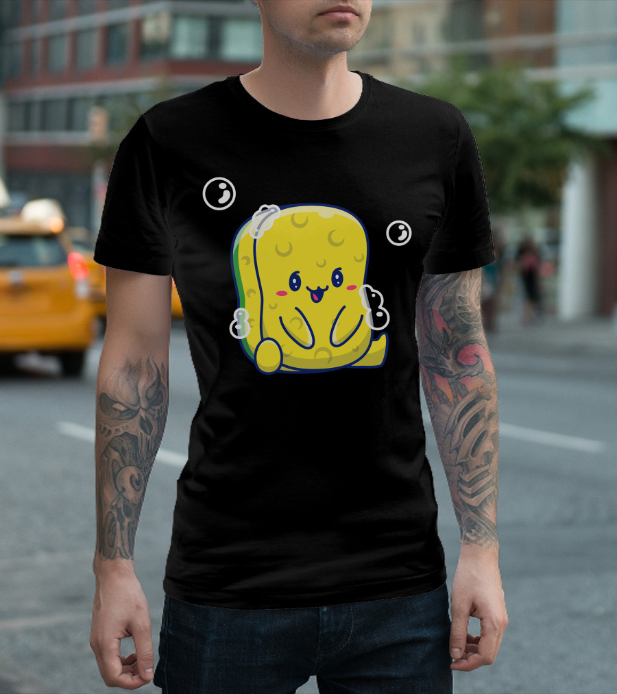 Cute Sponge Bubbles Kawaii Character T-Shirt