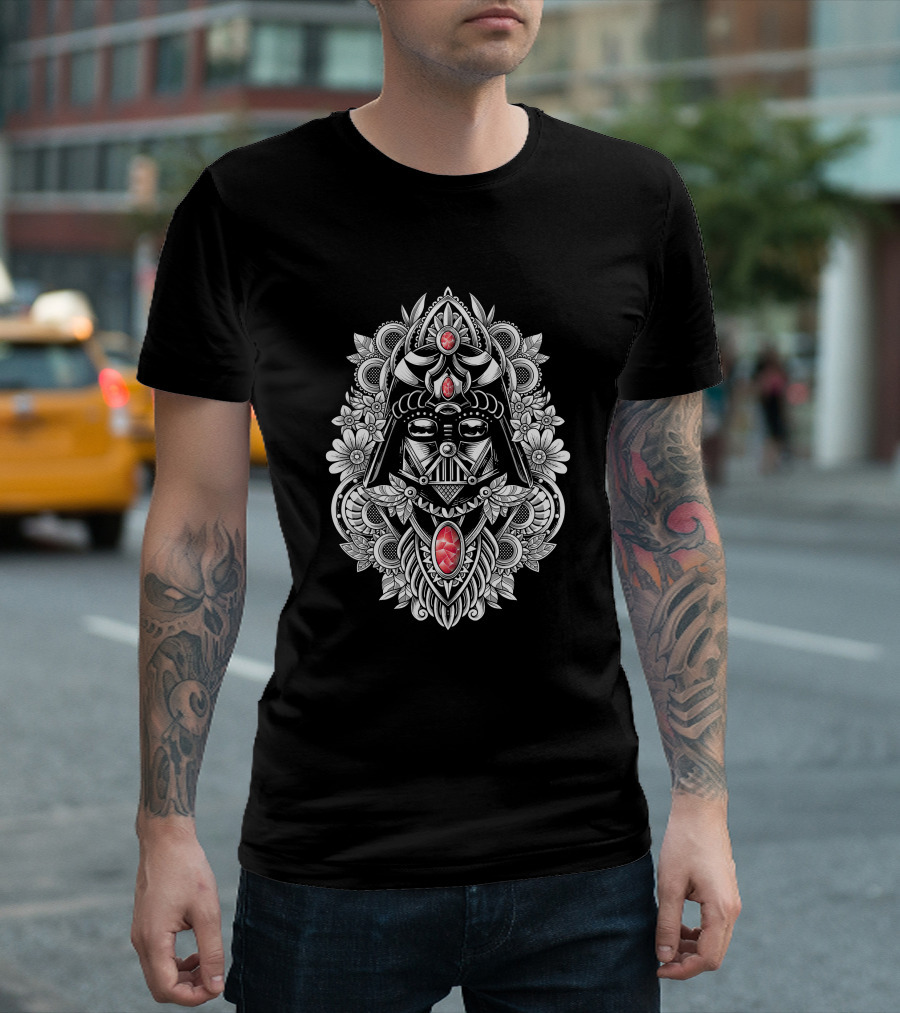 Dark Spirit Vader Mandala Pattern Floral T-Shirt