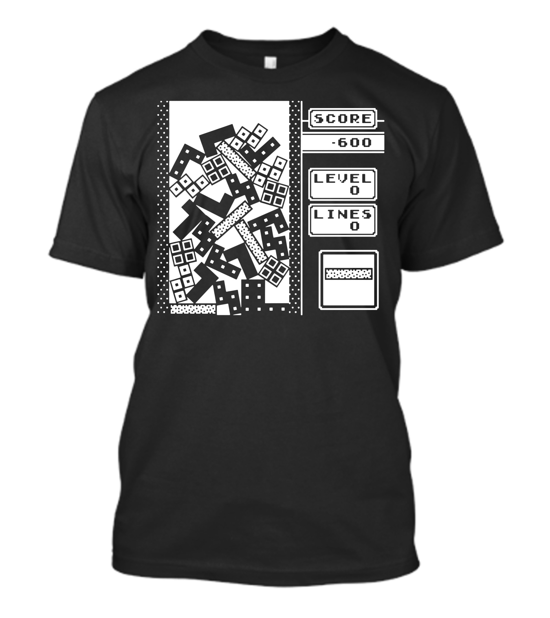 Score -600 Level 0 Lines 0 Disaster T-Shirt