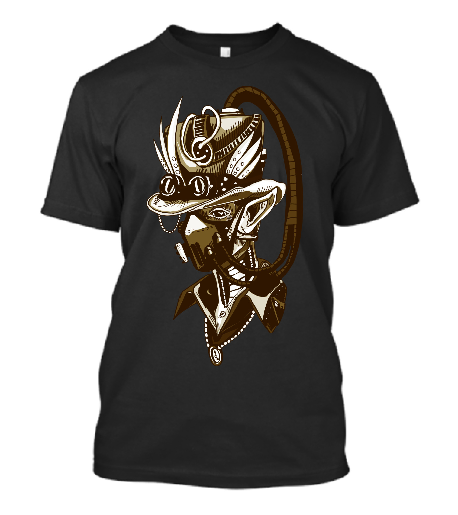 Steampunk Elf In Mechanical Hat With Gears And Wings T-Shirt