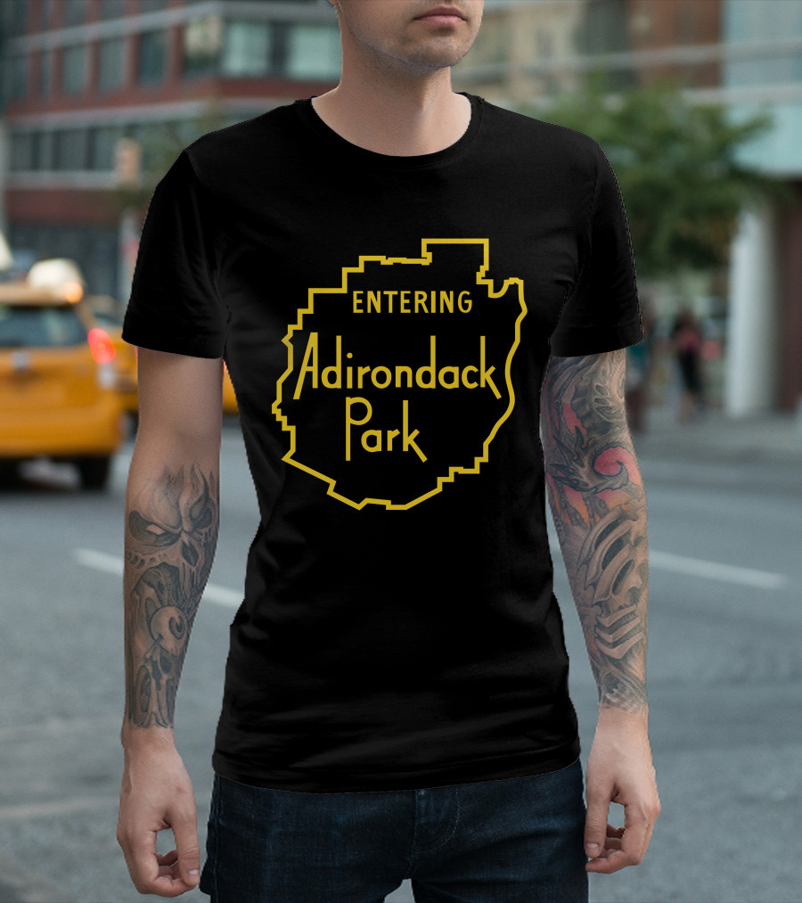 Entering Adirondack Park Yellow Outline Sign T-Shirt