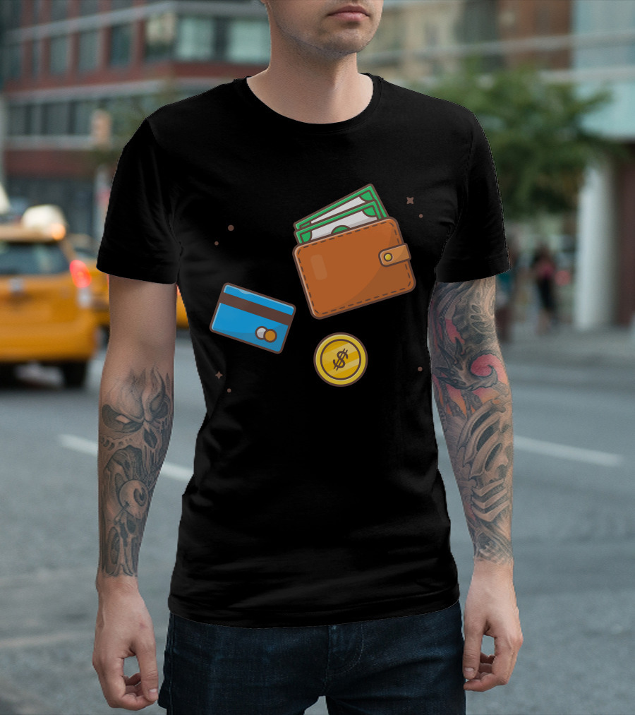 Financial Wallet Credit Card Dollar Payment T-Shirt