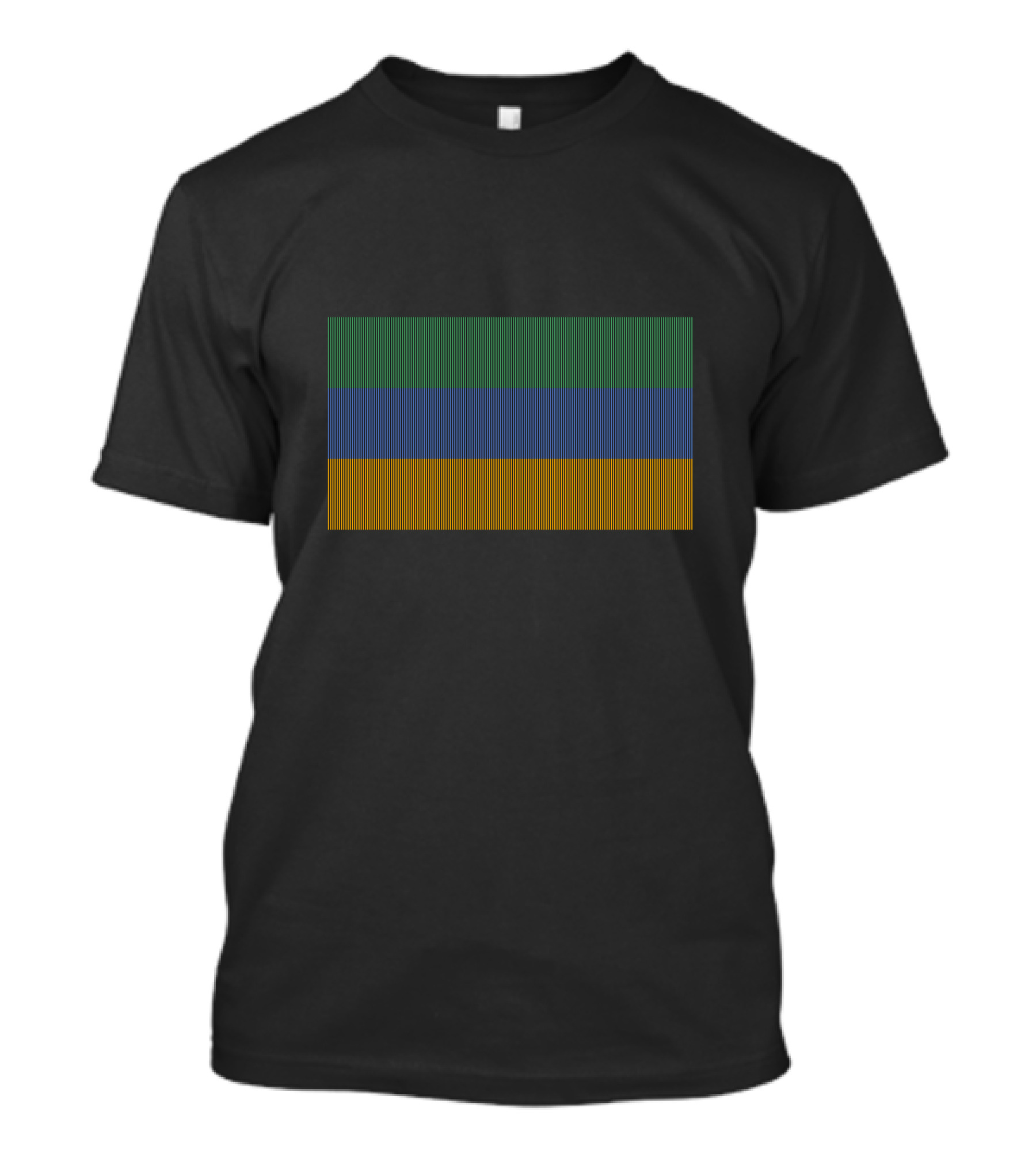 Flag Of Gabon Striped Green Blue Yellow T-Shirt
