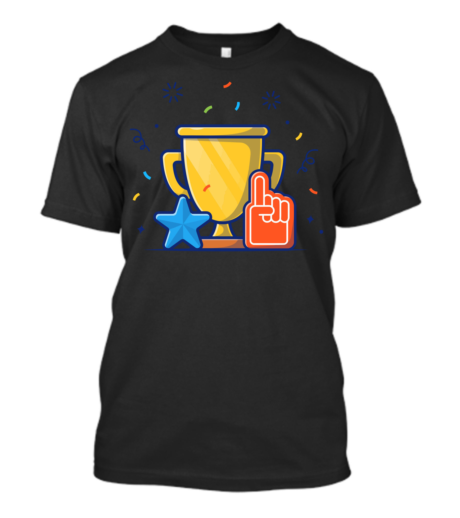 Gold Trophy Star And Foam Finger T-Shirt