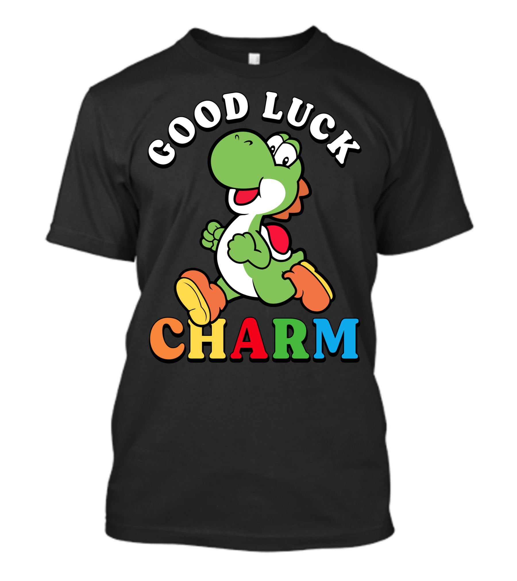 Good Luck Charm Yoshi Nintendo Character Colorful T-Shirt