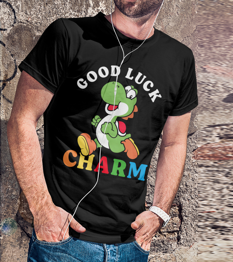 Good Luck Charm Yoshi Nintendo Character Colorful T-Shirt