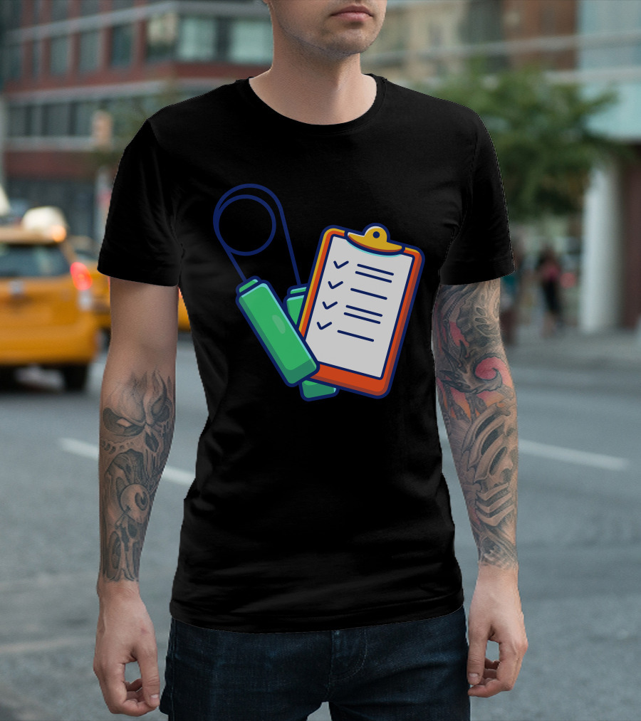 Workout Routine Checklist and Resistance Band Fitness T-Shirt
