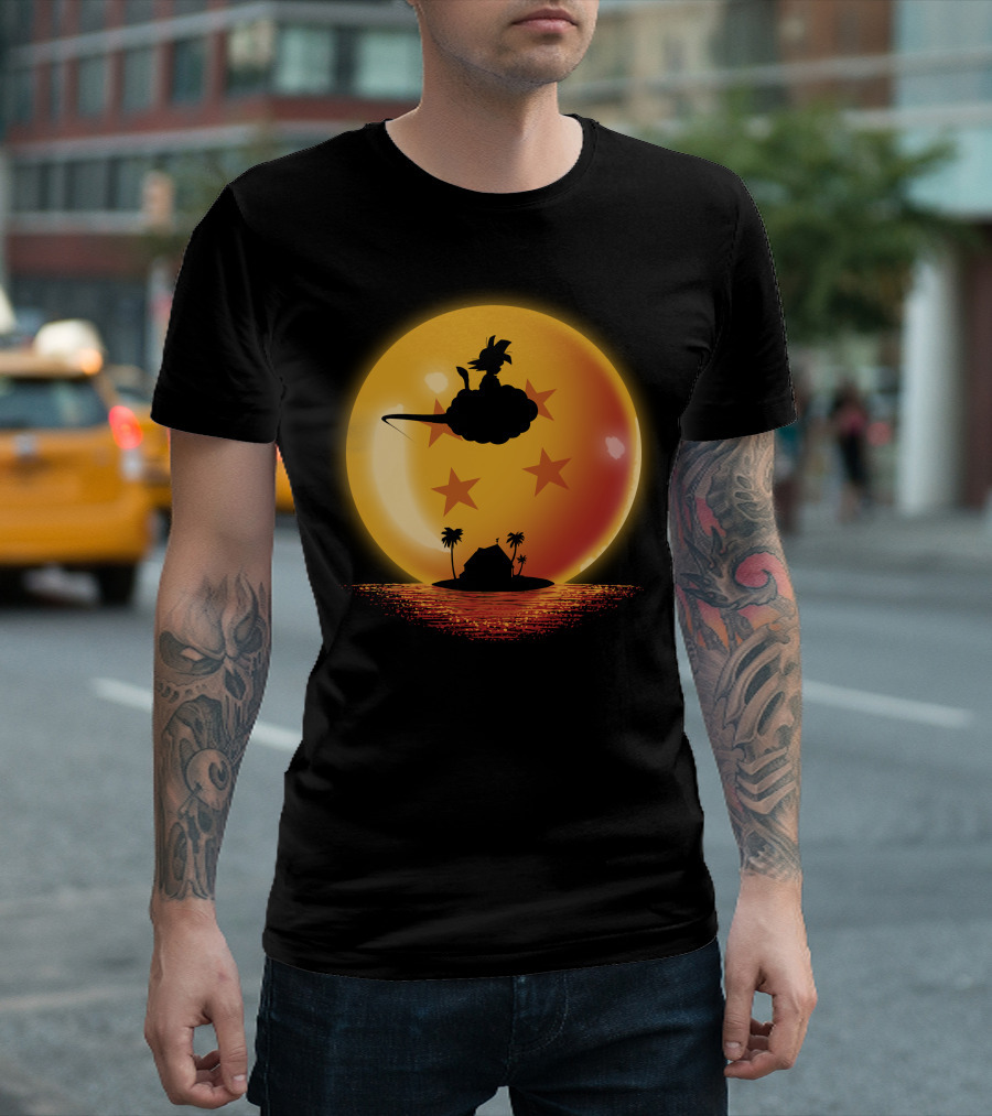 Hero On Sunset Flying Nimbus Kame Island Dragon Ball T-Shirt