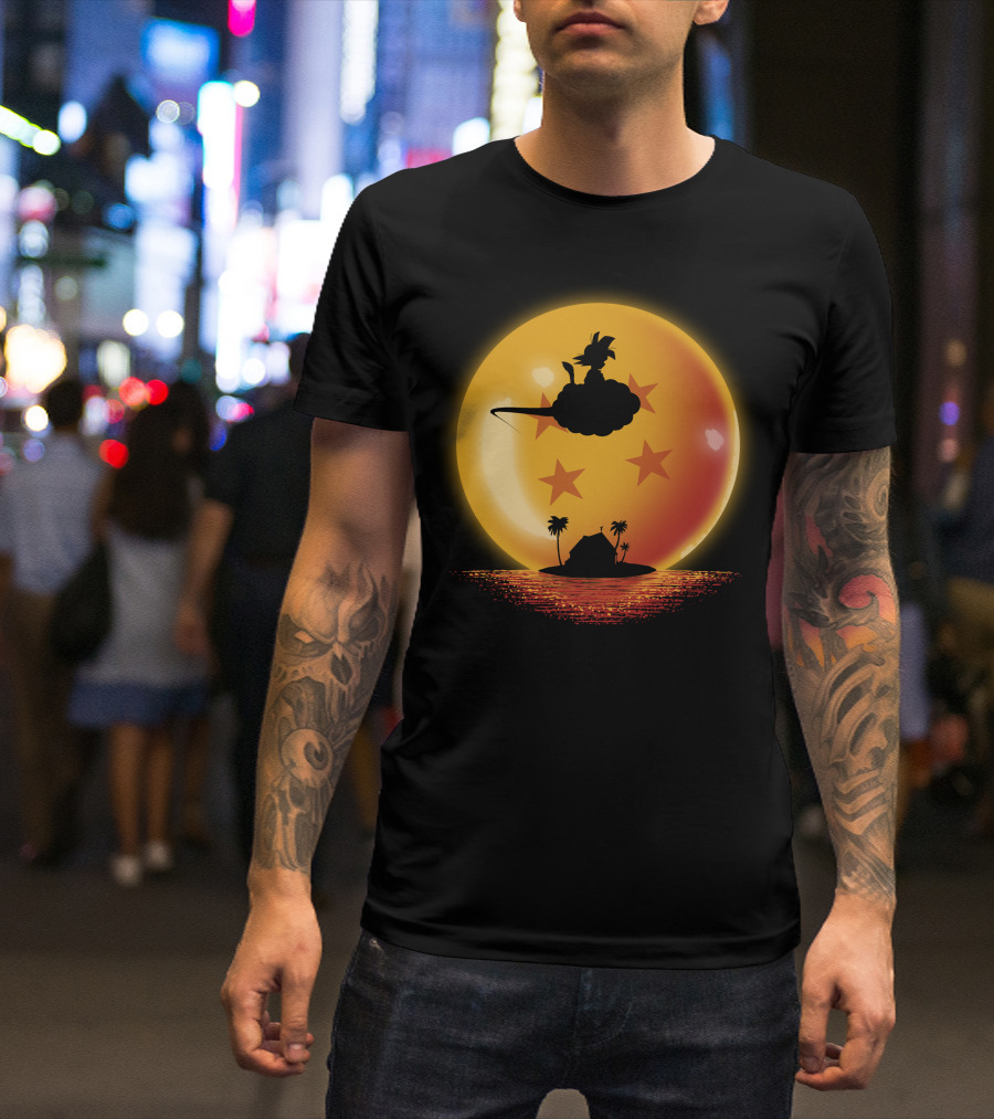 Hero On Sunset Flying Nimbus Kame Island Dragon Ball T-Shirt