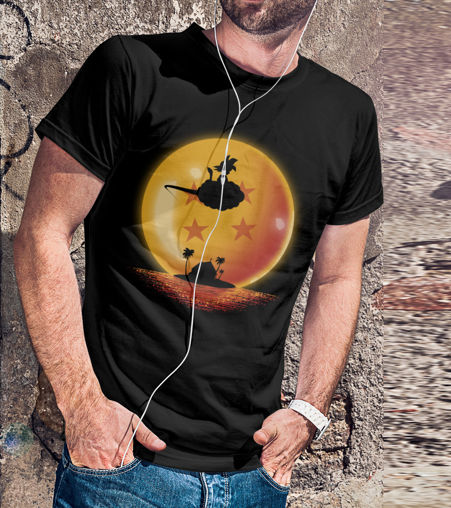 Hero On Sunset Flying Nimbus Kame Island Dragon Ball T-Shirt