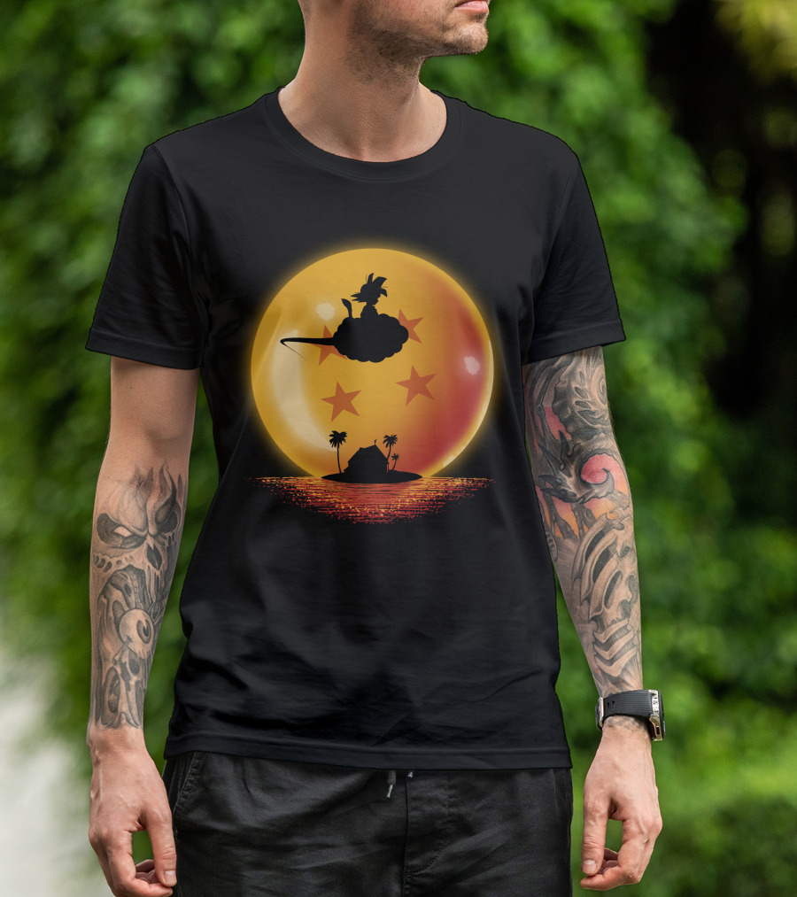 Hero On Sunset Flying Nimbus Kame Island Dragon Ball T-Shirt