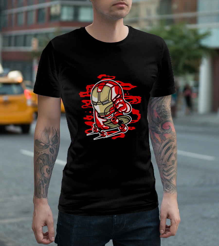 Iron Skate Marvel Hero Skater T-Shirt
