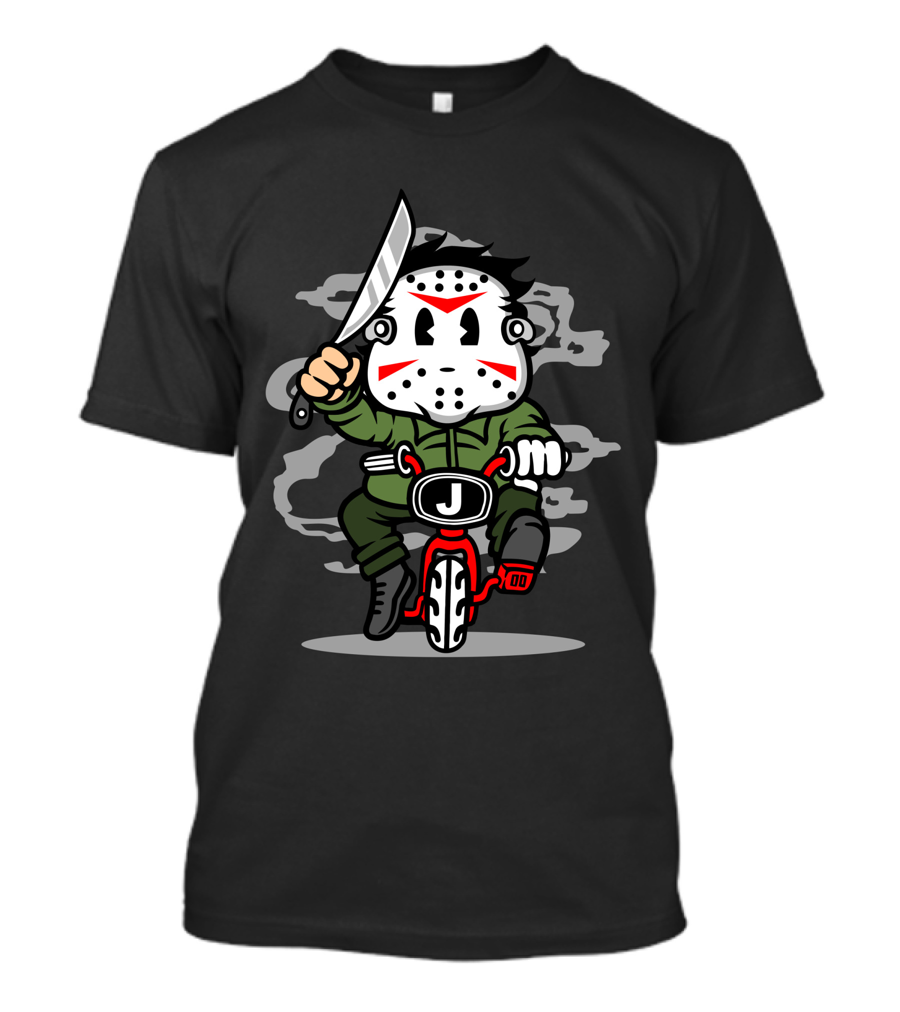 Jason Minibike Horror Icon Riding Masked Minifigure With Knife T-Shirt