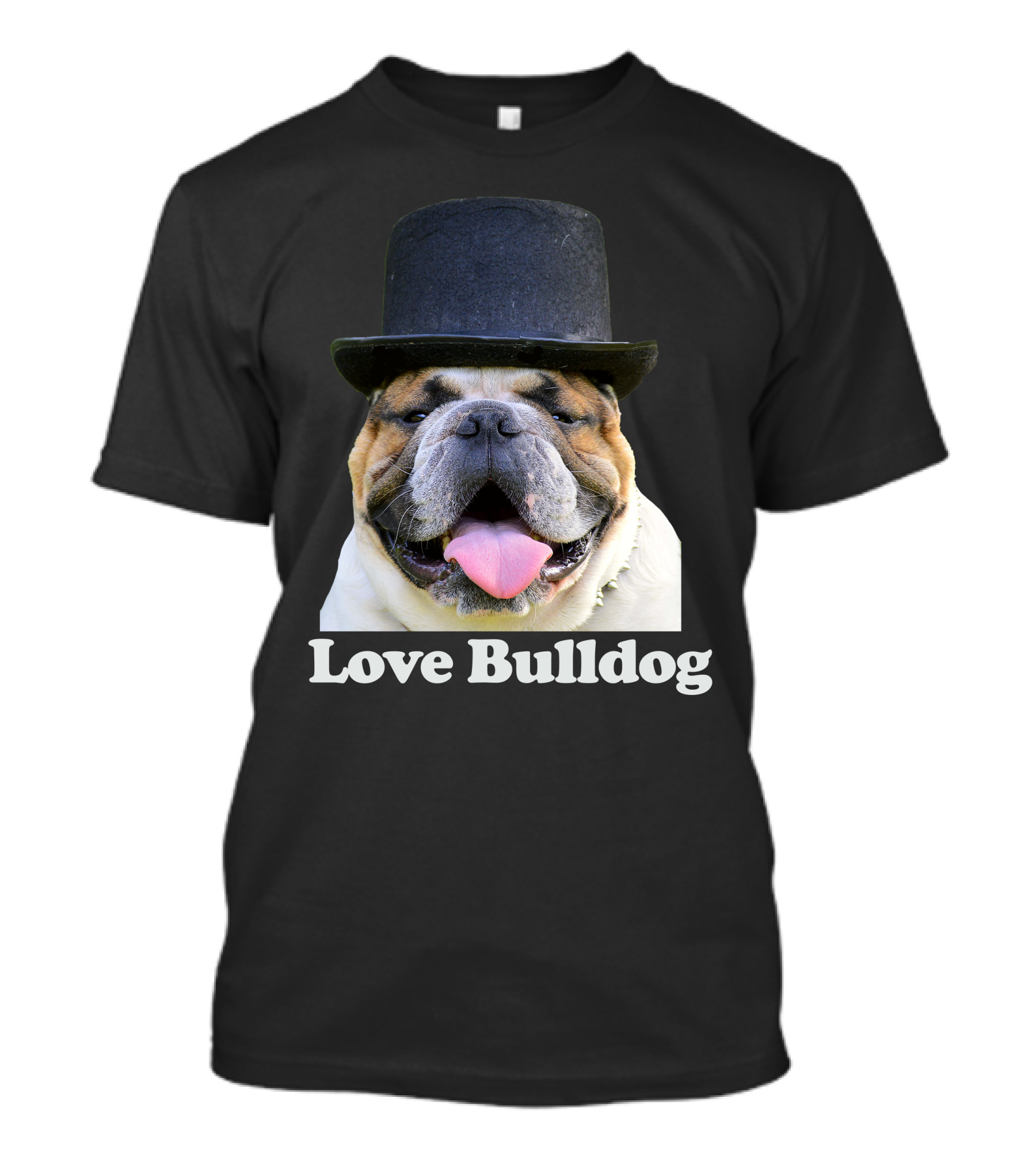 Love Bulldog Bowler Hat T-Shirt