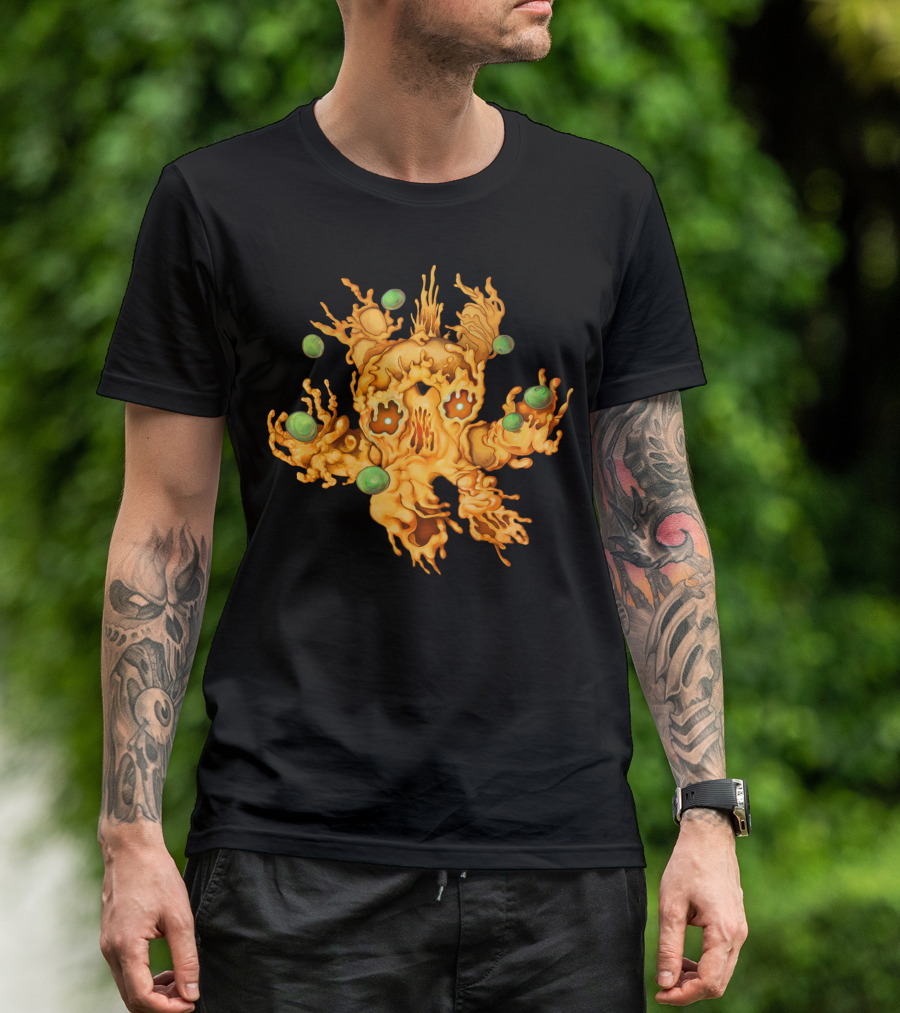M Is For Macreepy Mac And Cheese Monster With Green Eyes T-Shirt