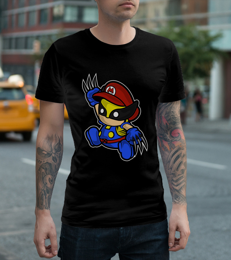Mario Wolverine Crossover Mashup T-Shirt