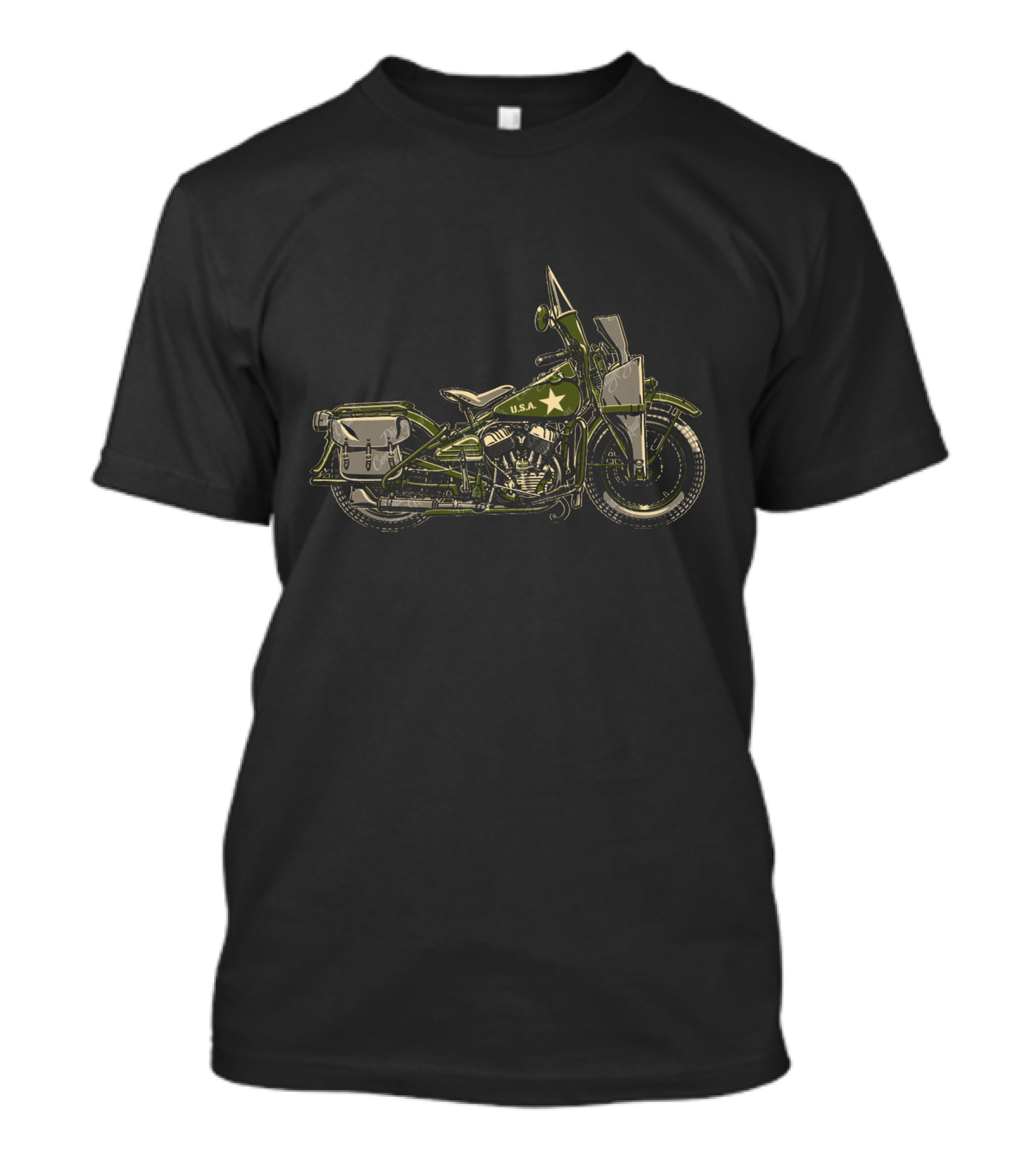 USA Military Motorcycle Bike WLA Vintage T-Shirt