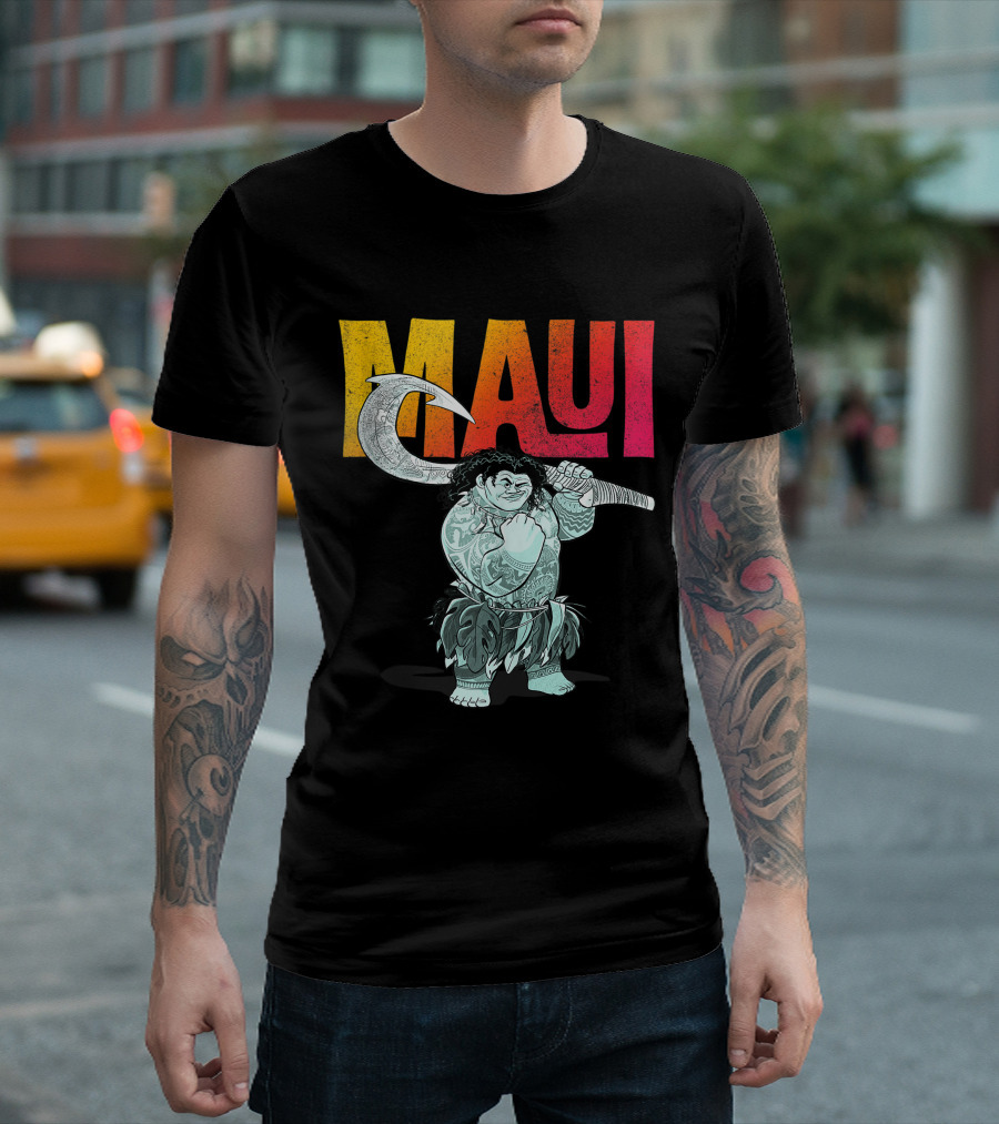 Maui Moana Disney Character With Hook T-Shirt