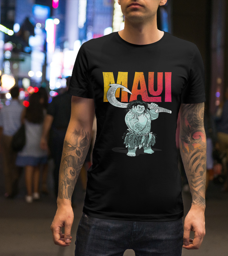 Maui Moana Disney Character With Hook T-Shirt