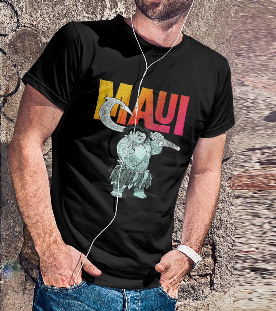 Maui Moana Disney Character With Hook T-Shirt