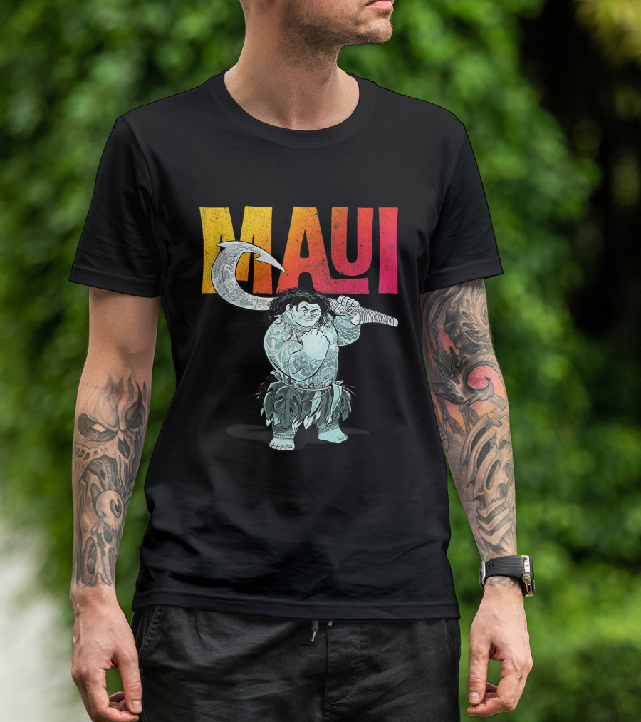 Maui Moana Disney Character With Hook T-Shirt
