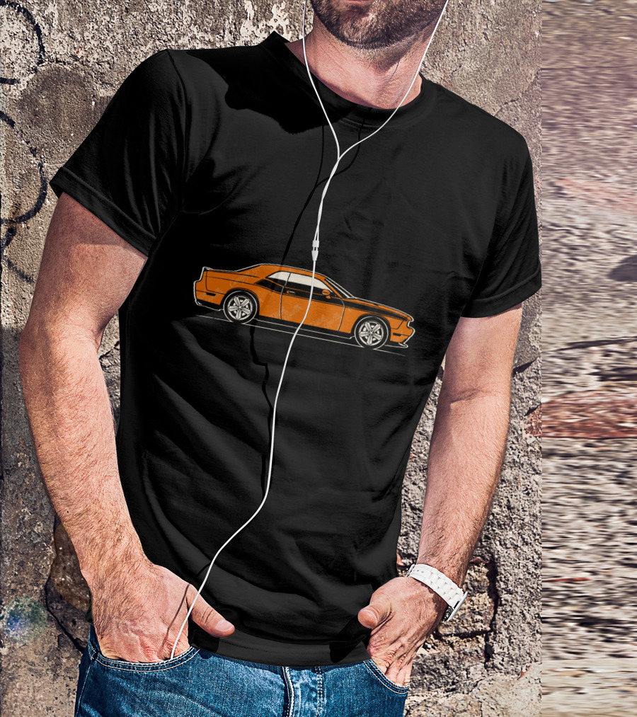 New Challenger SRT Orange Side Profile Classic Car T-Shirt