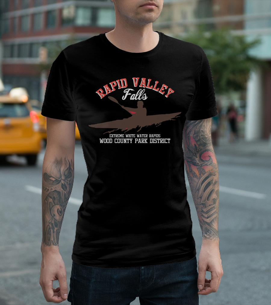 Rapid Valley Falls Extreme White Water Rapids Wood County Park District T-Shirt