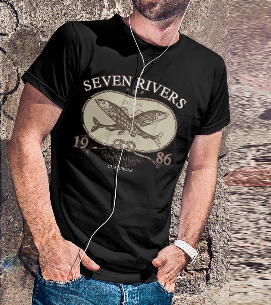 Seven Rivers Est. 1948 Course Fishing Champions 1986 T-Shirt