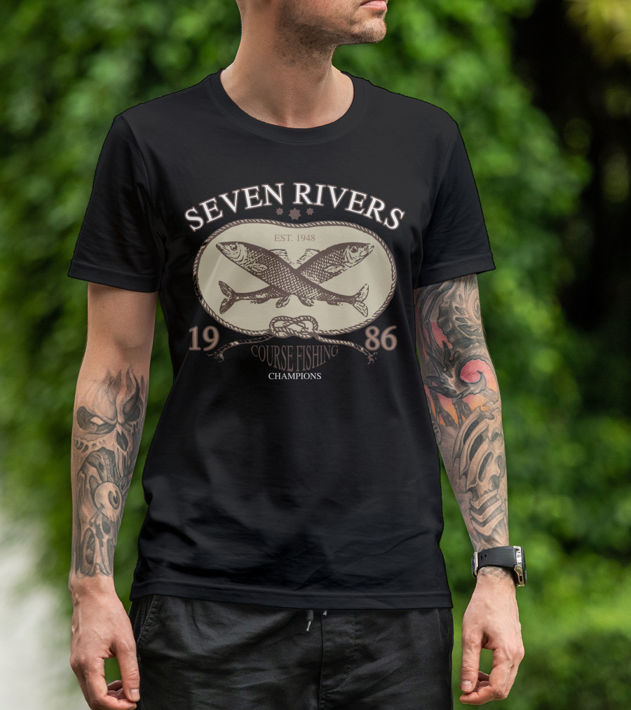 Seven Rivers Est. 1948 Course Fishing Champions 1986 T-Shirt
