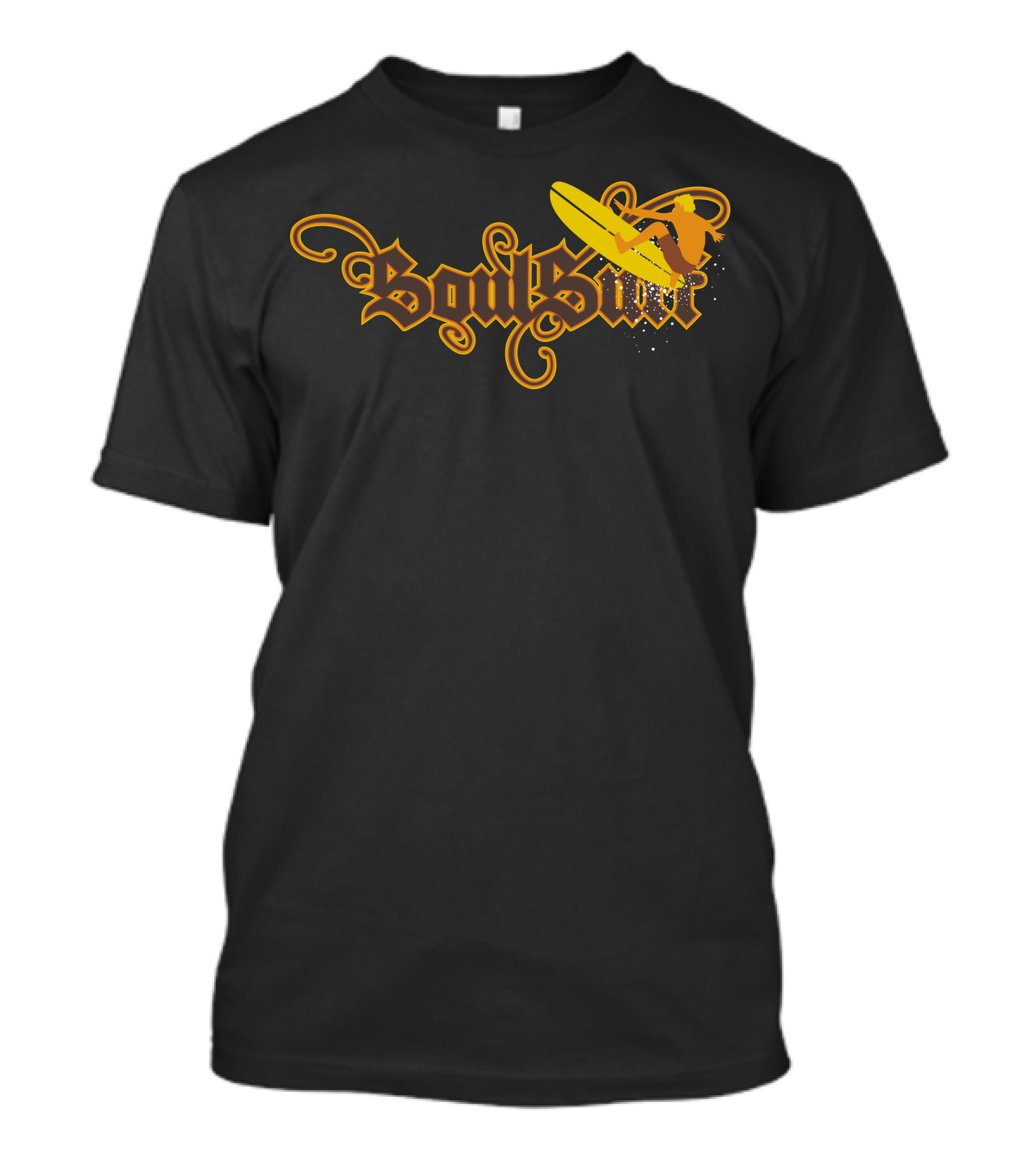 Soul Surf Surfer Riding Yellow Board With Swirls And Curves T-Shirt